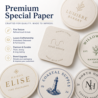 Étiquettes en papier personnalisées, gaufrées, avec logo texturé en feuille d'aluminium pour emballages cadeaux, bougies, café, OEM ODM