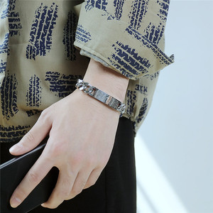 Nuovo Design 2021: <span class=keywords><strong>Bracciale</strong></span> a Catena in Acciaio Inossidabile Placcato <span class=keywords><strong>Oro</strong></span> IP con Ciondolo con Contenuto Biblico per Uomini e Ragazzi - Product Image 5