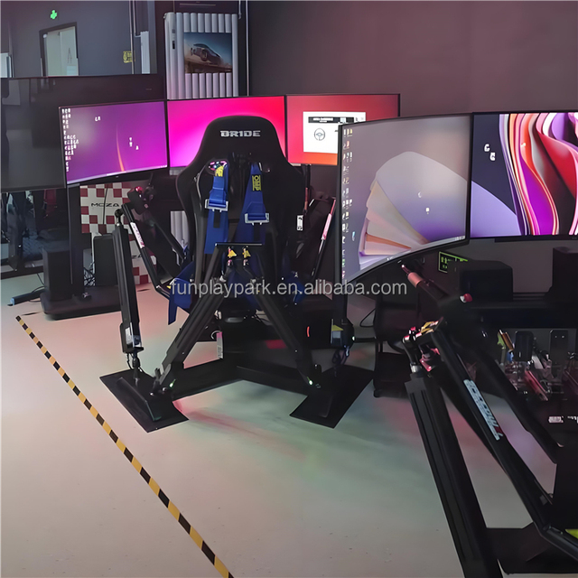 New Indoor Metal 9D VR Three 3 Screen 6 DOF Racing Simulator Car Game for Driving School