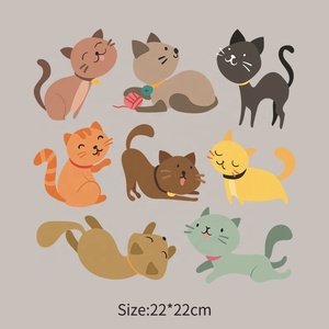 Plastisol Cat Parches de calcomanía de transferencia de calor con serigrafía personalizada de moda para camiseta - Product Image 4