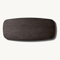 Table basse de luxe en bois cannelé de style américain Table console de salon Table à manger rectangulaire pour la maison
