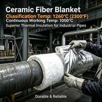 Couverture isolante en céramique 128 kg/m³ en fibre de silicate d'aluminium pour la construction de fours à haute température