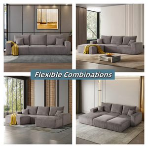 Divano letto con cuccette componibile divano letto 3 posti Grey divano <span class=keywords><strong>da</strong></span> salotto in velluto a coste convertibile in spugna componibile divani Chaise Home - Product Image 5