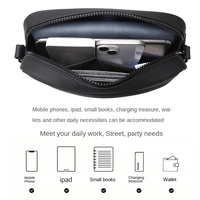 Bolso Bandolera Cruzado de Cuero para Hombre, Estilo Urbano 2025, Impermeable, con Cierre de Cremallera, para Todas las Temporadas