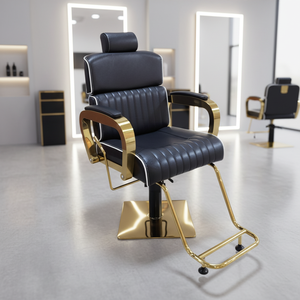 Sillón de Barbería Reclinable, Giratorio y Elevable de Alta Gama Retro 2026 para Hombres, Silla de Salón de Belleza - Product Image 1