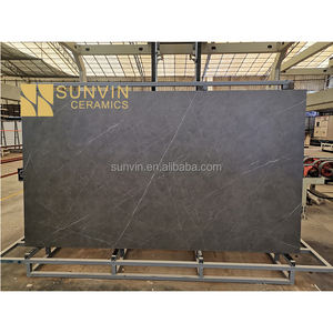 3200*1600 extra Large piastrelle sottili ingegnerizzate in porcellana nera 12mm lastre di pietra sinterizzata design moderno bagno con piastrelle moderne - Product Image 1