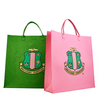 Sac fourre-tout en feutre imprimé personnalisé, sac à main réutilisable en tissu pour cadeau de sororité, shopping, usage quotidien et voyage