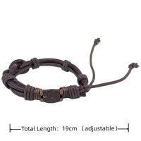 Bracelet NFC chaîne en cuir de coquille de noix de coco réglable RFID cadeaux étiquette de contrôle d'accès pas d'application Bracelet intelligent personnalisation LF/HF