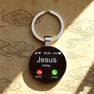 Llaveros con Colgante de Jesús de Temática Católica, Regalo Cristiano Creativo, Llaveros Metálicos con Patrón de Ángel - Product Image 2