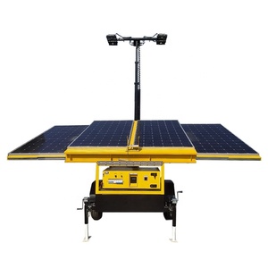 Torre de Luz Solar 4*390W 48V con Arranque Automático, Batería 2*50Ah, LED 7M, Generador Óptico, Precio de Fábrica - Product Image 2