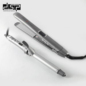 Ensemble lisseur et fer à boucler professionnel DSP, revêtement céramique, 220V, filaire, pour coiffage des cheveux secs - Product Image 1