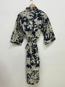 Kimono de Manga Larga 100% Algodón, Impresión Digital, Transpirable y Ecológico, Corte Holgado, Aproximadamente 50 Pulgadas, Proveedor de la India - Product Image 2