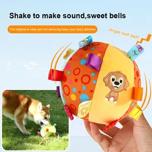 Pelota interactiva para perros, juguete para masticadores agresivos, entrenamiento, descompresión, <span class=keywords><strong>mango</strong></span> de felpa resistente a mordeduras, juguetes para perros con campanas, suministros para mascotas - Product Image 2