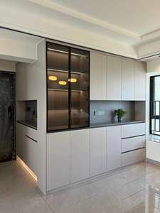 Solid Wood Fashion <b>Sideboard</b> Cabinet for Dining Room Customized Size Restaurant Furniture - Product Image 5