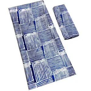 Conjunto de tela satinada y de gasa estampada, tejido satinado africano de ankara para ropa, ML54NM925-934