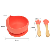 Ensemble d'alimentation pour bébé 2024 sans BPA, antidérapant, en silicone, avec cuillère et bol à ventouse en forme d'oreille/poisson