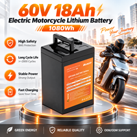 Batterie lithium-ion 60V 18Ah pour moto électrique, scooter électrique, vélo électrique, véhicule à deux roues, batterie rechargeable avec BMS