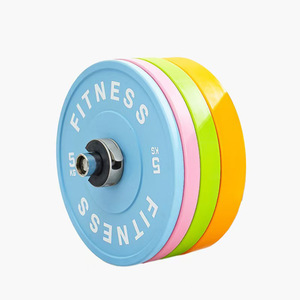 Plaques de <span class=keywords><strong>musculation</strong></span> en acier Macaron 2,5 kg à 25 kg, à grand trou, pour femmes, pour exercices de pont fessier, usage domestique, écologiques, pour barres d'haltères - Product Image 2