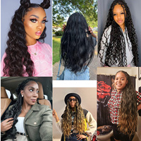 Paquete De Pelo Sintetico Tissage Blonde Extensions de Cheveux Tressés 26 Pouces Body Wave Crochet Synthétique