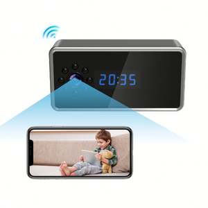Caméra de surveillance miniature pour la maison, avec contrôle sans fil Wifi, vision nocturne infrarouge, vidéo Full HD 1080P, réveil miniature - Product Image 1