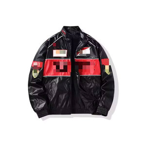 Nuova Giacca Invernale in Pelle Stile Hip Hop per Uomo e Donna in Pelle di Vitello Ricamata con Colletto alla Coreana Logo Frontale Design da Corsa F1 di Lusso Personalizzato - Product Image 5