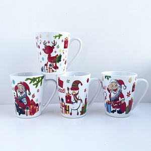 Cute Santa Claus Ceramic Mugs Christmas Cartoon Design Gift <b>Cups</b> 350ml <b>Set</b> Of 4 - Product Image 3