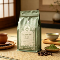 Sachet à café en aluminium haut de gamme, imprimé en héliogravure, résistant à l'humidité, à fond plat, scellé sur huit côtés, 2 lb