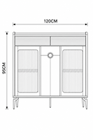 Buffet de luxe vert avec porte en verre trempé, en MDF laqué, pour rangement de vin et thé, OEM ODM Chine