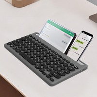 Ensemble clavier et souris ergonomique sans fil BT 5.0, 78 touches, étanche, anti-ghosting, avec interrupteurs noirs, pour ordinateur portable, PC, phablet, tablette, multi-appareils