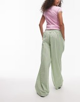 100% coton rayure popline coton pyjama pantalon pour dames été décontracté taille haute élastique coupe ample vérifier Plaid pantalon