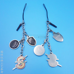 Mobile Phone Charm Epoxy Zinc Alloy Pendant 25mm Geometric Shape Decorative Metal <b>Chain</b> For Phone Dust <b>Plug</b> - Product Image 3