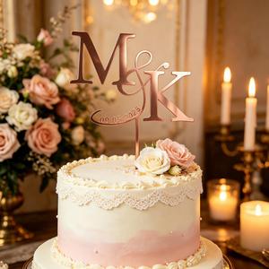 Décoration de gâteau personnalisée avec monogramme, initiales en acrylique, souvenir de réception de mariage, décorations de desserts - Product Image 3