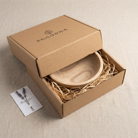 Creatieve schaal van paulowniahout met bloemblaadjesrand - Minimalistische handgesneden houten schaal voor fruit, snacks en salade