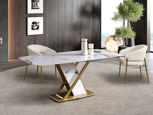 Ensemble <span class=keywords><strong>de</strong></span> table à <span class=keywords><strong>manger</strong></span> moderne <span class=keywords><strong>de</strong></span> luxe en acier inoxydable avec <span class=keywords><strong>6</strong></span> chaises, table rectangulaire en pierre frittée, mobilier <span class=keywords><strong>de</strong></span> <span class=keywords><strong>salle</strong></span> à <span class=keywords><strong>manger</strong></span>, ensemble <span class=keywords><strong>de</strong></span> <span class=keywords><strong>6</strong></span> places - Product Image 5