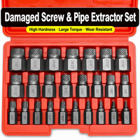 Kit d'extraction de vis cassées universel robuste de 25 pièces pour la réparation de moteurs automobiles et l'entretien de machines industrielles