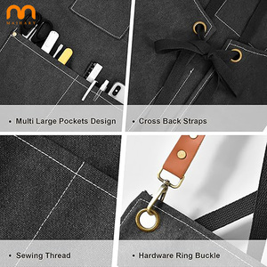 Delantal <span class=keywords><strong>de</strong></span> Cocina <span class=keywords><strong>de</strong></span> Lona <span class=keywords><strong>de</strong></span> Alta Calidad, Personalizado con Impresión y Bordado <span class=keywords><strong>de</strong></span> Logotipo, Delantal <span class=keywords><strong>de</strong></span> Lona Ajustable <span class=keywords><strong>para</strong></span> Chef, Barista, Barbacoa y Jardín - Product Image 4
