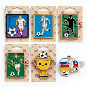 Insignia Metálica Personalizada de Fábrica con Logotipo, Impresión UV, Forma de Balón de Fútbol, Pin Esmaltado con Banda Suave o Rígida - Product Image 3