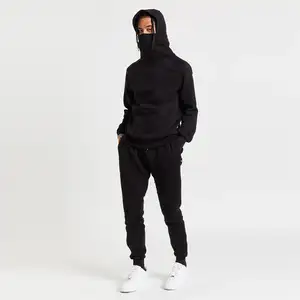 Nouveau modèle Ensemble de jogging pour homme French Terry Sports 2 pièces Survêtement avec masque et sweat à capuche pour homme