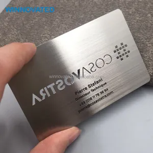High End ucuz kazınmış paslanmaz çelik lazer kesim Metal kartvizit