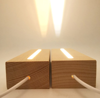 Support de base en bois carré de haute qualité pour éclairage LED, veilleuse, lampe LED 3D, alimenté par USB, base en bois pour acrylique DIY