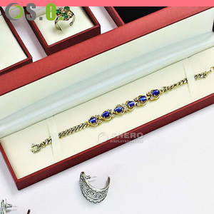 Boîte à bijoux rouge haut de gamme pas chère, boîte à bagues en papier, emballage pour boucles d'oreilles, bracelets et colliers de mariage - Product Image 4