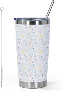 Tasses à café isothermes en acier inoxydable à double paroi de 20 oz avec couvercles coulissants et pailles pour cadeaux promotionnels de festival - Product Image 2
