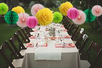 Perlengkapan Dekorasi Pesta Thanksgiving Tema Hutan Kipas Kertas Gantung Pink/Putih Bunga Pom Pom Kertas Tisu Bola Sarang Lebah Kertas