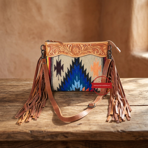 Bolso Bandolera de Cuero de Alta Calidad con Diseño Floral, Estilo Navajo, Bolso Vaquero Occidental con Borlas Largas, Moda Bohemia - Product Image 3