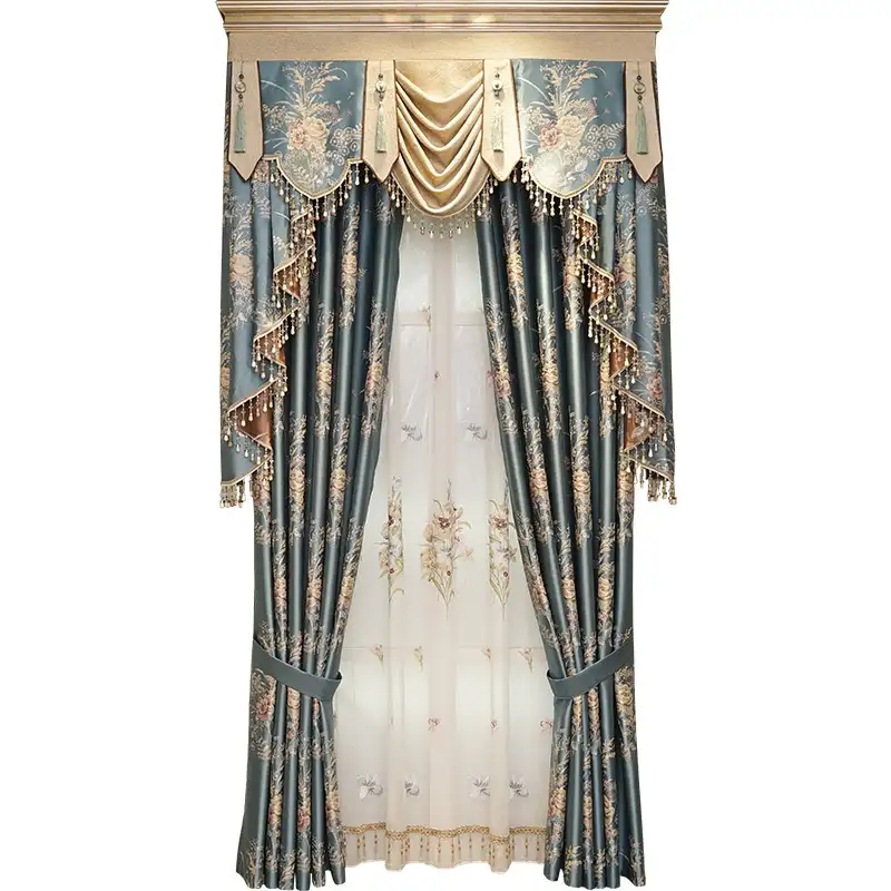 Jacquard valance cortinas decorativas, clássico, qualidade real, blackout, da china