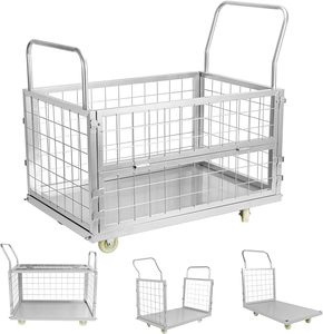 Carretilla Plegable con Capacidad de Carga de 1800 Libras, con 4 Ruedas, para Supermercado, Lavandería, Garaje y Almacén - Product Image 3