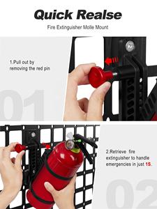 Kit <span class=keywords><strong>de</strong></span> montaje <span class=keywords><strong>de</strong></span> extintor <span class=keywords><strong>de</strong></span> incendios MOLLE-Soporte <span class=keywords><strong>de</strong></span> liberación rápida para paneles tácticos, camiones y vehículos, se adapta a ranuras/agujeros <span class=keywords><strong>de</strong></span> 1-2" - Product Image 2