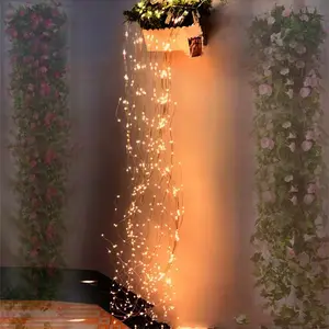 LEDクリスマスストリングライトつる枝ツリーライト滝雨滴装飾ホームホリデーパーティーガーデンウォームホワイトソーラー