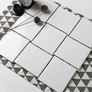 Discount Clearance Sale Cheap Price 97*87mm Matte White Bedroom Mosaic Wall Tile Supply China Manufacturer Ceramic Kitchen Tiles