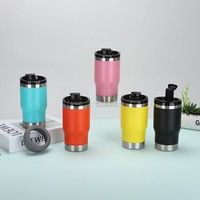 2026 Emerit Logo Kustom 14oz 4 in 1 Pendingin Kaleng & Botol Baja Tahan Karat Dinding Ganda Dengan 2 Tutup untuk Kaleng & Botol 12oz